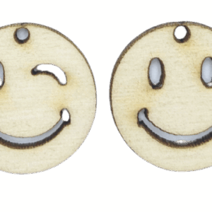 Scrapki drewniane emotikon buźki buzie 6szt