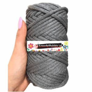 WAS Sznurek bawełniany z rdzeniem ciemny szary 50m 5mm WAS