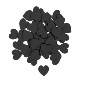 Serce CZARNE serduszka 2cm sklejka ozdoba dekor 50szt.
