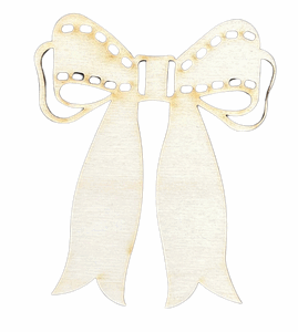 Drewniana kokarda kokardka ozdoba dekor 1szt