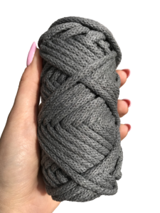 WAS Sznurek bawełniany z rdzeniem ciemny szary 20m 5mm WAS