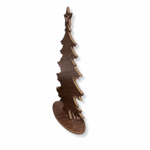 Drewniana WENGE choinka świąteczna z gwiazdą drzewko dekoracja stojąca dekor