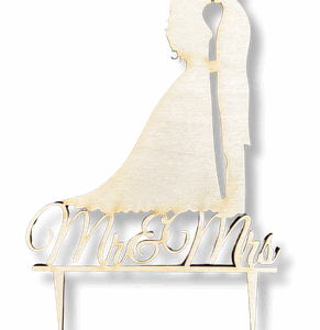 Drewniany topper ślubny młoda para wesele decoupage dekor ze sklejki 1szt