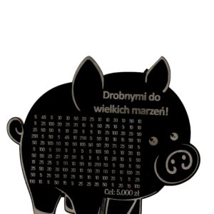 CZARNA Świnka Skarbonka DROBNYMI DO WIELKICH MARZEŃ