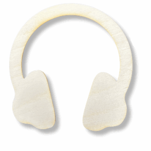 Drewniane słuchawki ze sklejki dekor ozdoba decoupage 1szt muzyka ozdobne