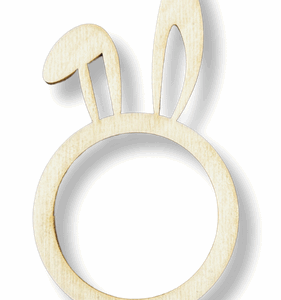 Drewniana mini obręcz serwetnik pierścień na serwetki zając królik 1szt
