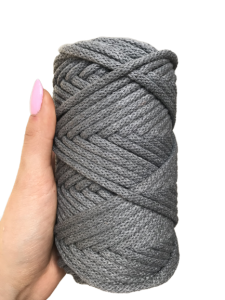 WAS Sznurek bawełniany z rdzeniem ciemny szary 50m 5mm WAS