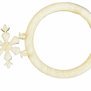 Drewniana mini obręcz serwetnik śnieżynka 1szt