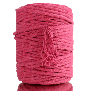 Sznurek bawełniany skręcany MALINOWY 50m 5mm