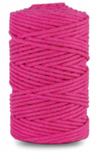 WAS Sznurek bawełniany z rdzeniem 100m 3mm FUKSJA WAS