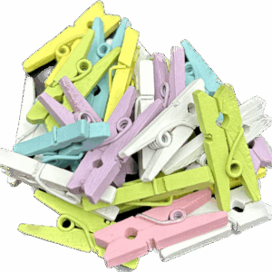 Klamerki spinacze drewniane ozdobne pastelowe mini