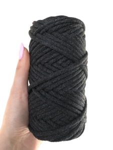 WAS Sznurek bawełniany z rdzeniem antracyt 50m 5mm WAS