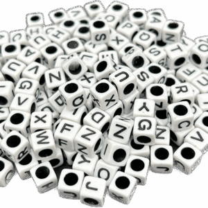 Koraliki korale literki plastikowe modułowe kostki