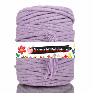 Sznurek bawełniany skręcany FIOLETOWY 10m 5mm