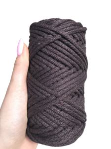 WAS Sznurek bawełniany z rdzeniem ciemny brąz 50m 5mm WAS