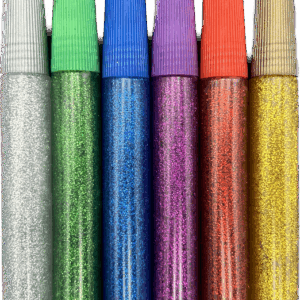 Klej z brokatem 10ml brokat w płynie zestaw 6 kol