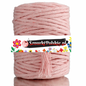 Sznurek bawełniany skręcany RÓŻOWY 10m 5mm