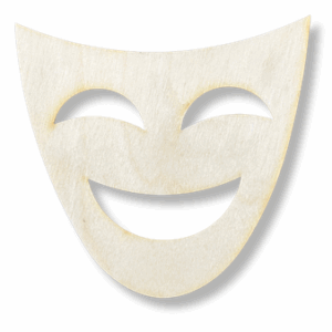 Drewniana maska dekor decoupage podkładka podstawka ozdoba ze sklejki 1szt