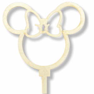 Drewniany topper myszka Minnie dekor na piku decoupage ze sklejki 1szt