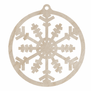 Drewniana bombka świąteczna śnieżynka ze sklejki zawieszka na choinkę dekor
