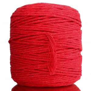 Sznurek bawełniany do makramy CZERWONY 200m 3mm