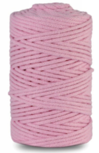 WAS Sznurek bawełniany z rdzeniem 100m 3mm RÓŻOWY WAS