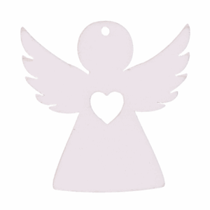 Drewniany aniołek biały 5cm 5szt