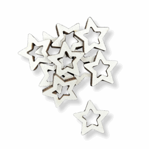 Scrapki gwiazdy gwiazdki BIAŁE ażur dekor sklejka 10szt