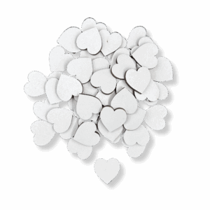 Serce BIAŁE serduszka 2cm sklejka ozdoba dekor 50szt.
