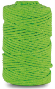 WAS sznurek bawełniany 100m 3mm LIMONKA/JASNY ZIELONY