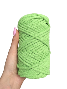 WAS Sznurek bawełniany z rdzeniem jasny zielony/limonka 50m 5mm WAS