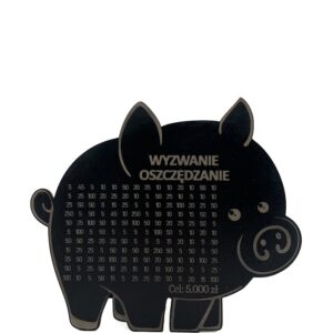 CZARNA Świnka Skarbonka WYZWANIE OSZCZĘDZANIE