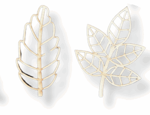 Scrapki drewniane liść listek liście listki ze sklejki decoupage 4szt