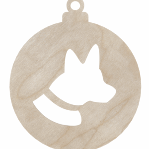 Drewniana bombka na choinkę pies piesek owczarek ze sklejki zawieszka dekor