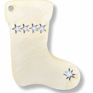 Drewniany but bucik zawieszka na choinkę ze sklejki decoupage ozdoba 1szt