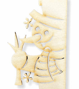 Drewniany bałwan bałwanek decoupage ozdoba ze sklejki dekor zima