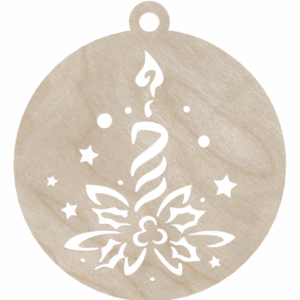 Drewniana bombka świąteczna świeca świeczka ze sklejki zawieszka na choinkę