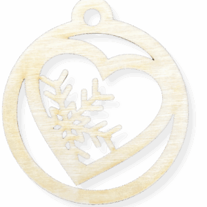 Drewniana zawieszka bombka serce śnieżynka decoupage dekor ze sklejki 1szt