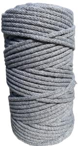 WAS Sznurek bawełniany z rdzeniem 100m 5mm - ciemny szary WAS