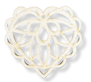 Drewniane serce serduszko ażur zawieszka ze sklejki decoupage dekor 1szt