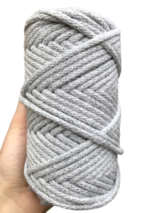 WAS Sznurek bawełniany z rdzeniem SREBRNA NITKA szary 50m 5mm WAS