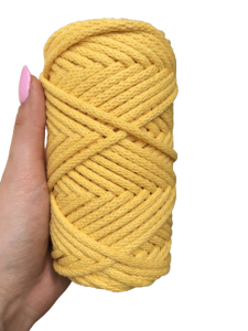 WAS Sznurek bawełniany z rdzeniem jasny żółty 50m 5mm WAS