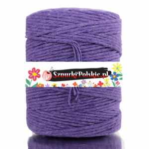 Sznurek bawełniany skręcany 150m 2mm LAWENDOWY