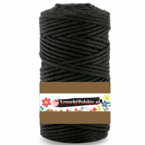 WAS Sznurek bawełniany z rdzeniem 100m 3mm CZARNY WAS