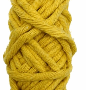 Sznurek bawełniany skręcany ŻÓŁTY 10m 5mm