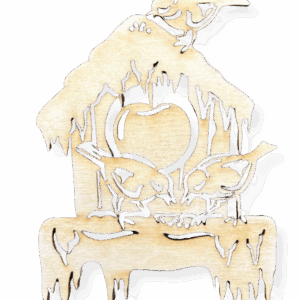 Drewniany dekor karmnik domek dla ptaków ze sklejki decoupage ozdoba 1szt