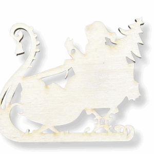 Drewniana zawieszka ze sklejki sanie Mikołaja sanki na choinkę decoupage