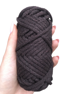 WAS Sznurek bawełniany z rdzeniem ciemny brąz 20m 5mm WAS