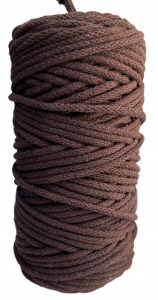 WAS Sznurek bawełniany z rdzeniem 100m 5mm - ciemny brązowy WAS