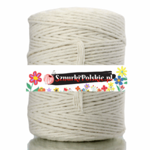 Sznurek bawełniany skręcany 150m 2mm NATURALNY